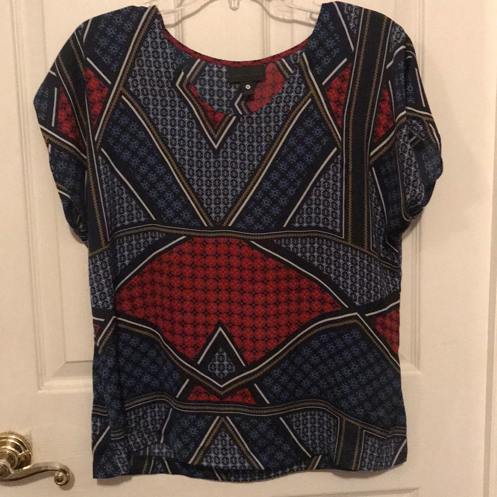 Red Blue  Tan Top  Excellent Condition